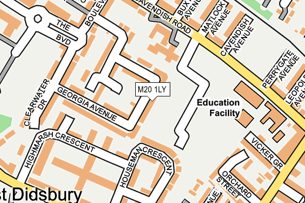 M20 1LY map - OS OpenMap – Local (Ordnance Survey)