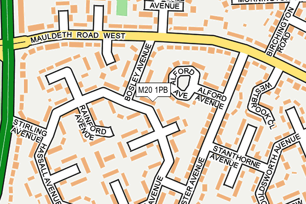 M20 1PB map - OS OpenMap – Local (Ordnance Survey)
