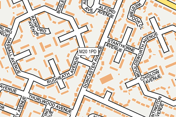 M20 1PD map - OS OpenMap – Local (Ordnance Survey)