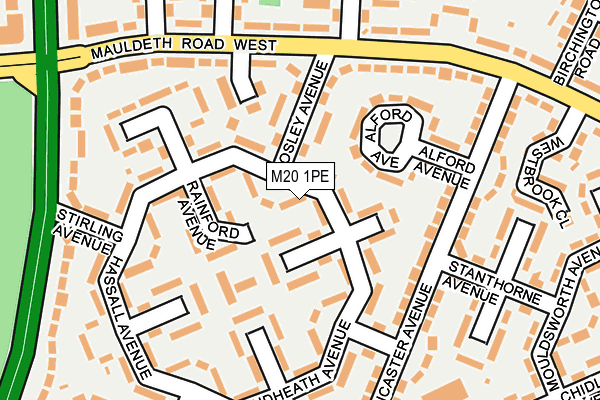 M20 1PE map - OS OpenMap – Local (Ordnance Survey)