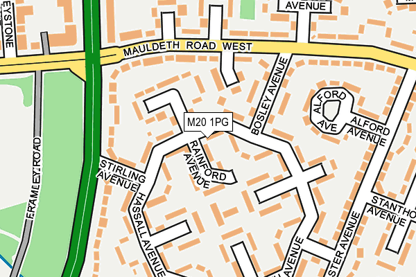 M20 1PG map - OS OpenMap – Local (Ordnance Survey)
