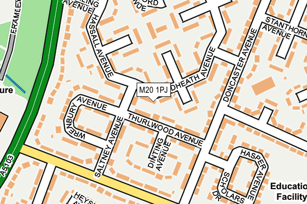 M20 1PJ map - OS OpenMap – Local (Ordnance Survey)