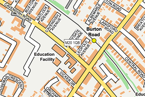 M20 1QB map - OS OpenMap – Local (Ordnance Survey)