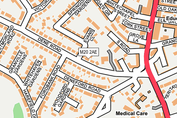 M20 2AE map - OS OpenMap – Local (Ordnance Survey)