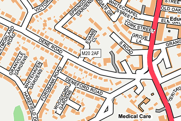 M20 2AF map - OS OpenMap – Local (Ordnance Survey)