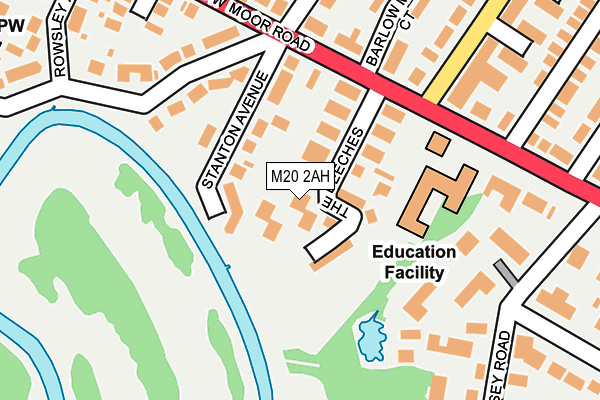 M20 2AH map - OS OpenMap – Local (Ordnance Survey)