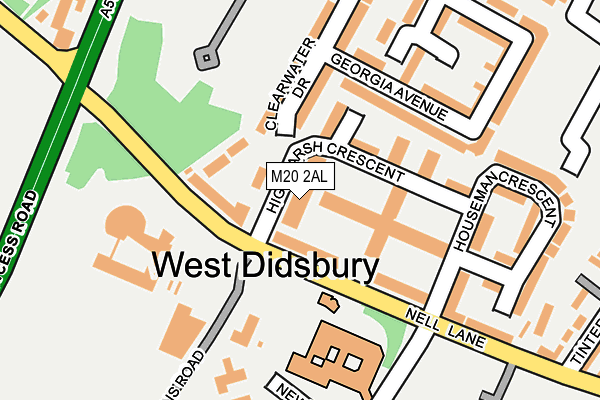 M20 2AL map - OS OpenMap – Local (Ordnance Survey)