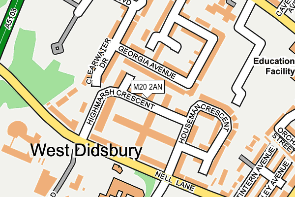 M20 2AN map - OS OpenMap – Local (Ordnance Survey)