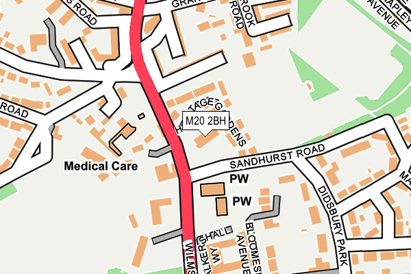 M20 2BH map - OS OpenMap – Local (Ordnance Survey)