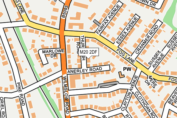 M20 2DF map - OS OpenMap – Local (Ordnance Survey)