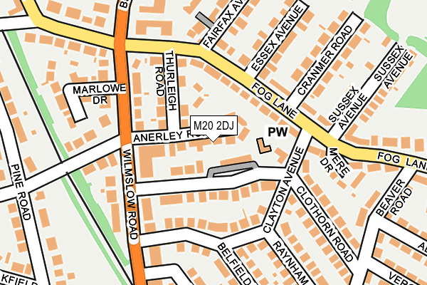 M20 2DJ map - OS OpenMap – Local (Ordnance Survey)