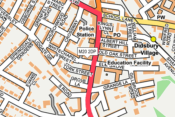 M20 2DP map - OS OpenMap – Local (Ordnance Survey)