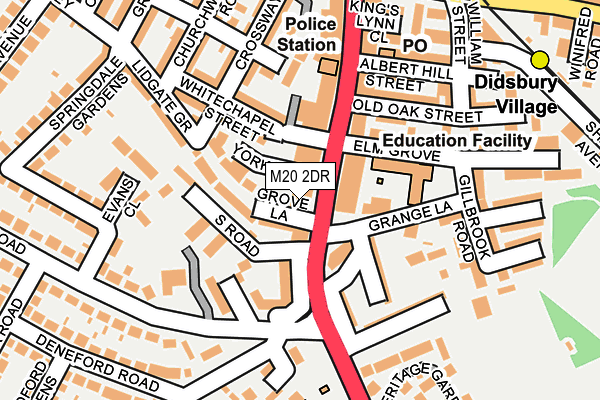 M20 2DR map - OS OpenMap – Local (Ordnance Survey)