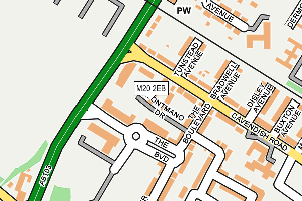 M20 2EB map - OS OpenMap – Local (Ordnance Survey)