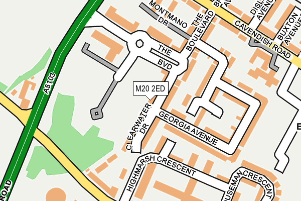 M20 2ED map - OS OpenMap – Local (Ordnance Survey)