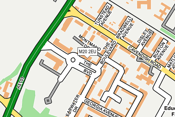 M20 2EU map - OS OpenMap – Local (Ordnance Survey)