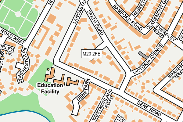 M20 2FE map - OS OpenMap – Local (Ordnance Survey)