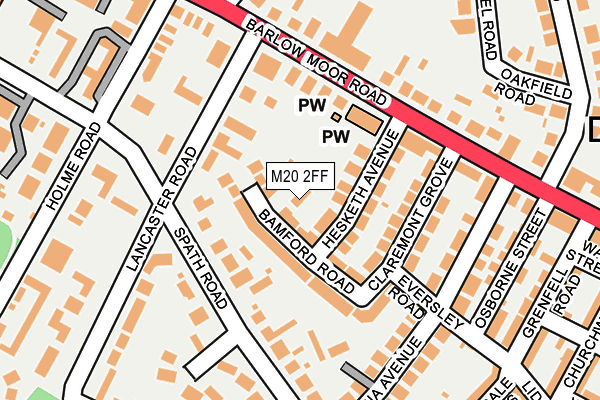 M20 2FF map - OS OpenMap – Local (Ordnance Survey)