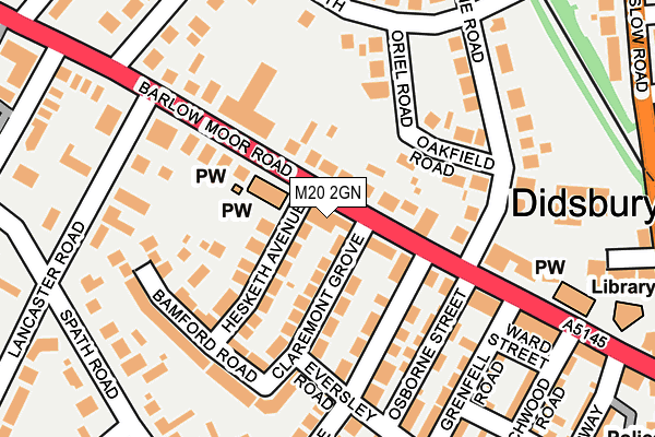 M20 2GN map - OS OpenMap – Local (Ordnance Survey)