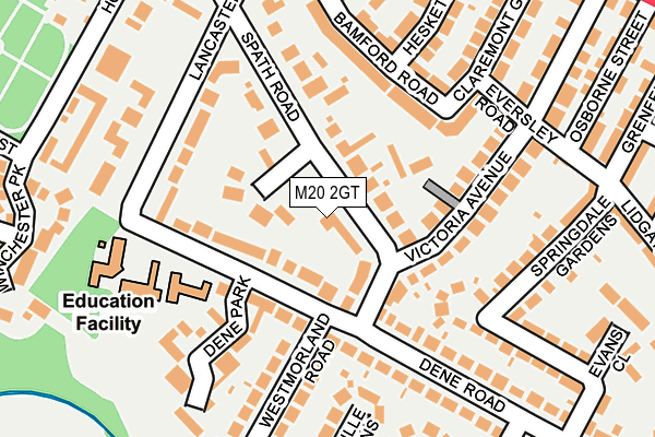 M20 2GT map - OS OpenMap – Local (Ordnance Survey)