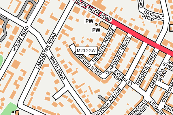 M20 2GW map - OS OpenMap – Local (Ordnance Survey)