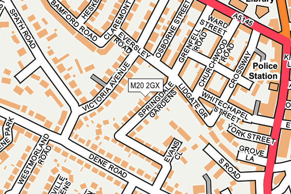 M20 2GX map - OS OpenMap – Local (Ordnance Survey)