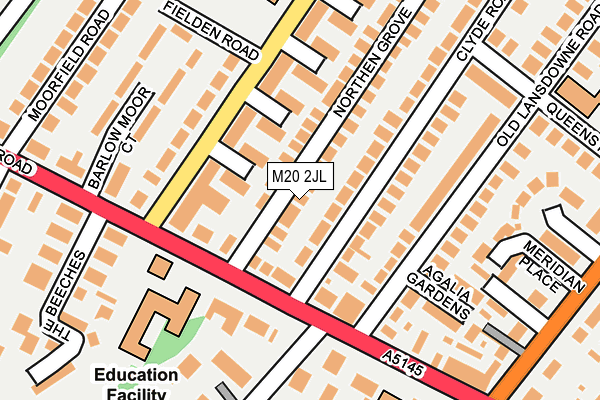 M20 2JL map - OS OpenMap – Local (Ordnance Survey)