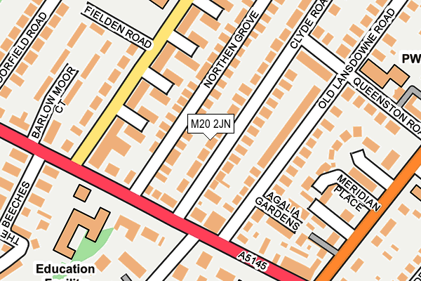 M20 2JN map - OS OpenMap – Local (Ordnance Survey)