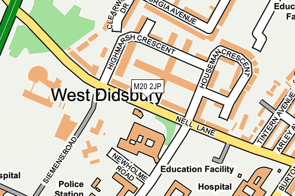 M20 2JP map - OS OpenMap – Local (Ordnance Survey)