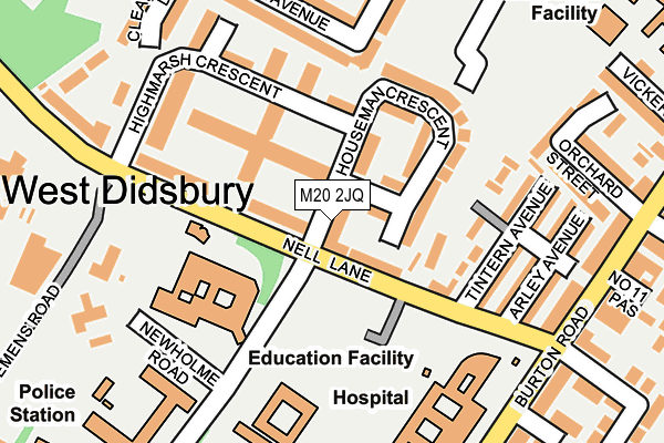 M20 2JQ map - OS OpenMap – Local (Ordnance Survey)