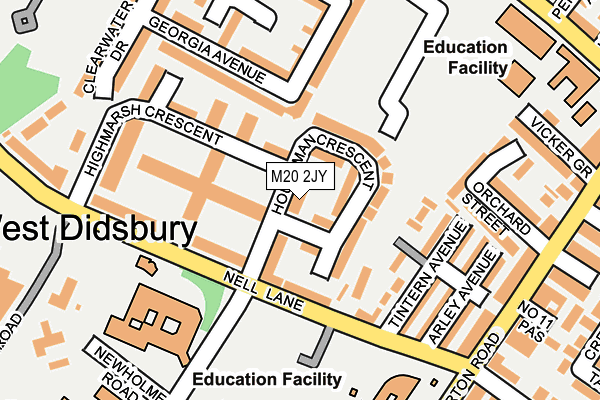 M20 2JY map - OS OpenMap – Local (Ordnance Survey)