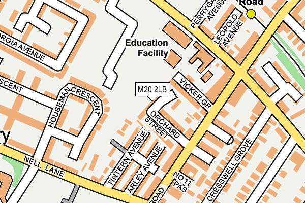 M20 2LB map - OS OpenMap – Local (Ordnance Survey)