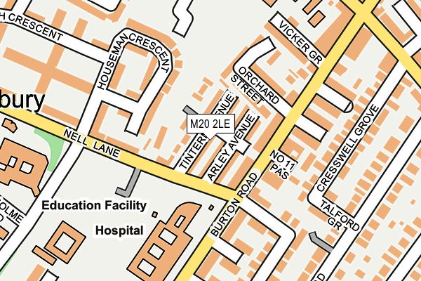 M20 2LE map - OS OpenMap – Local (Ordnance Survey)