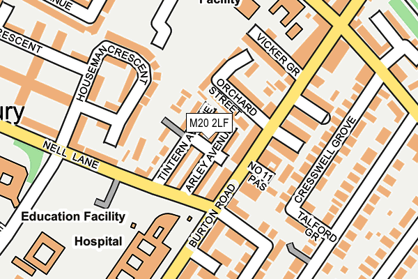 M20 2LF map - OS OpenMap – Local (Ordnance Survey)