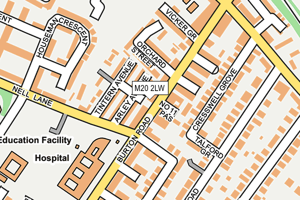 M20 2LW map - OS OpenMap – Local (Ordnance Survey)
