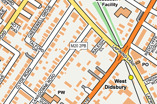 M20 2PB map - OS OpenMap – Local (Ordnance Survey)