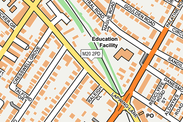 M20 2PD map - OS OpenMap – Local (Ordnance Survey)