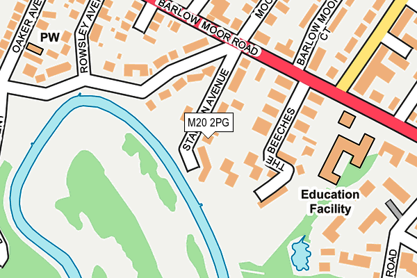 M20 2PG map - OS OpenMap – Local (Ordnance Survey)