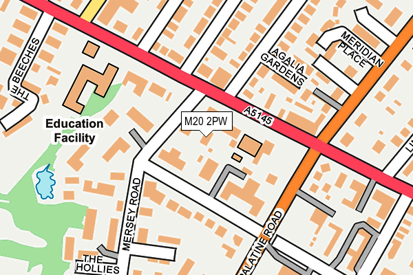 M20 2PW map - OS OpenMap – Local (Ordnance Survey)