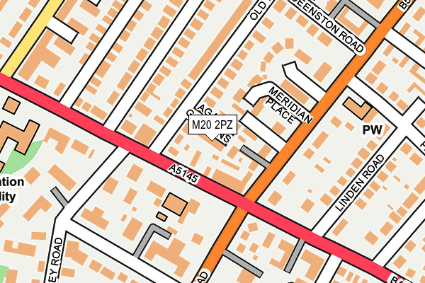 M20 2PZ map - OS OpenMap – Local (Ordnance Survey)