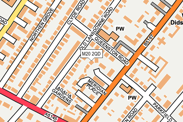 M20 2QD map - OS OpenMap – Local (Ordnance Survey)