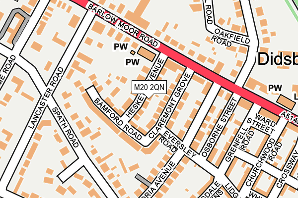 M20 2QN map - OS OpenMap – Local (Ordnance Survey)