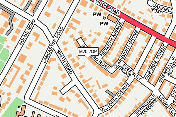 M20 2QP map - OS OpenMap – Local (Ordnance Survey)