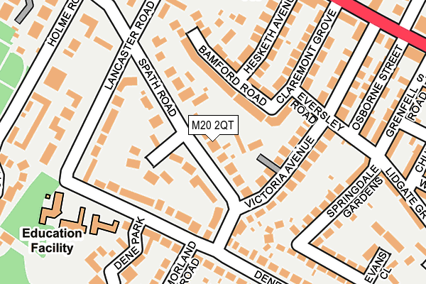 M20 2QT map - OS OpenMap – Local (Ordnance Survey)