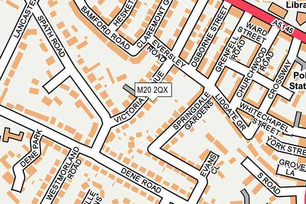 M20 2QX map - OS OpenMap – Local (Ordnance Survey)