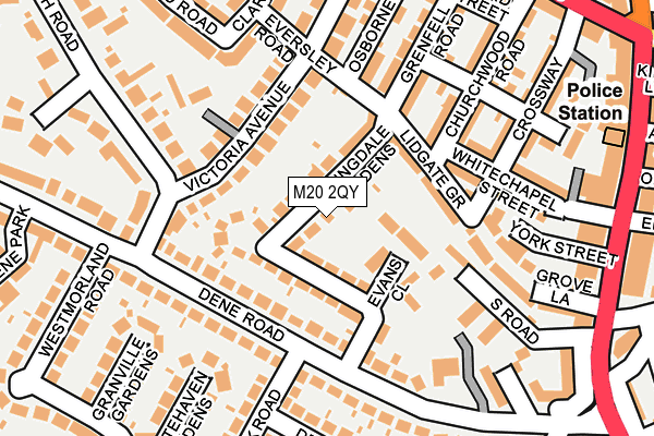 M20 2QY map - OS OpenMap – Local (Ordnance Survey)