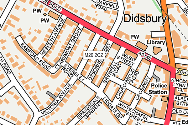 M20 2QZ map - OS OpenMap – Local (Ordnance Survey)