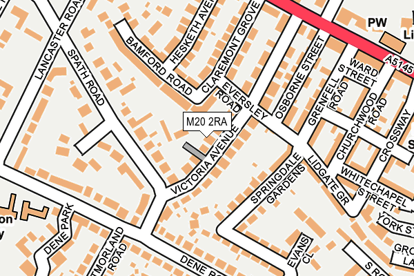 M20 2RA map - OS OpenMap – Local (Ordnance Survey)