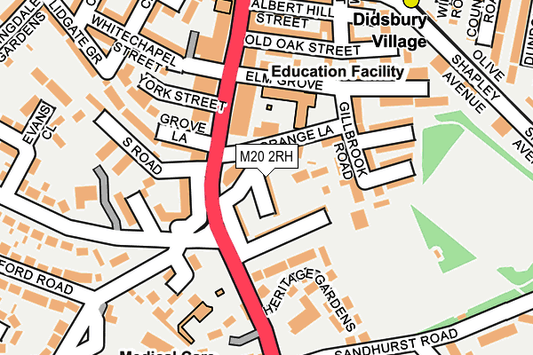 M20 2RH map - OS OpenMap – Local (Ordnance Survey)