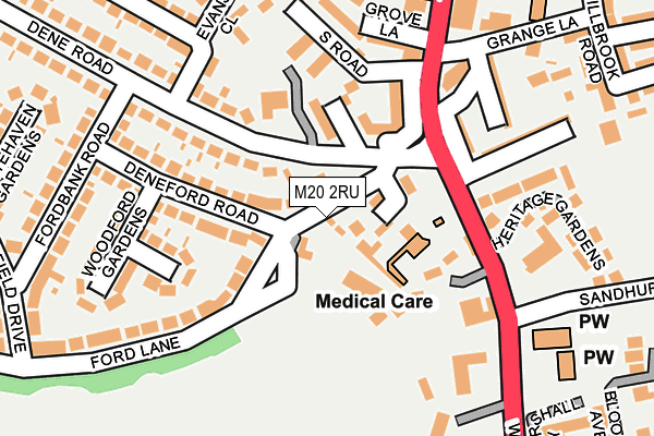 M20 2RU map - OS OpenMap – Local (Ordnance Survey)